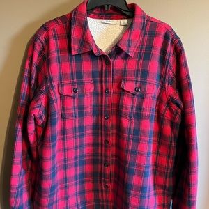L.L. Bean Red Plaid Shirt Jacket